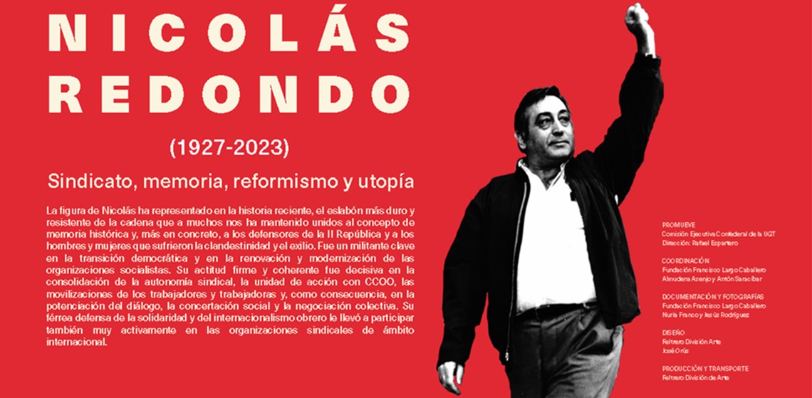mancheta 7 nov Exposición “Nicolás Redondo (1927-2023). Sindicato, memoria, reformismo y utopía”